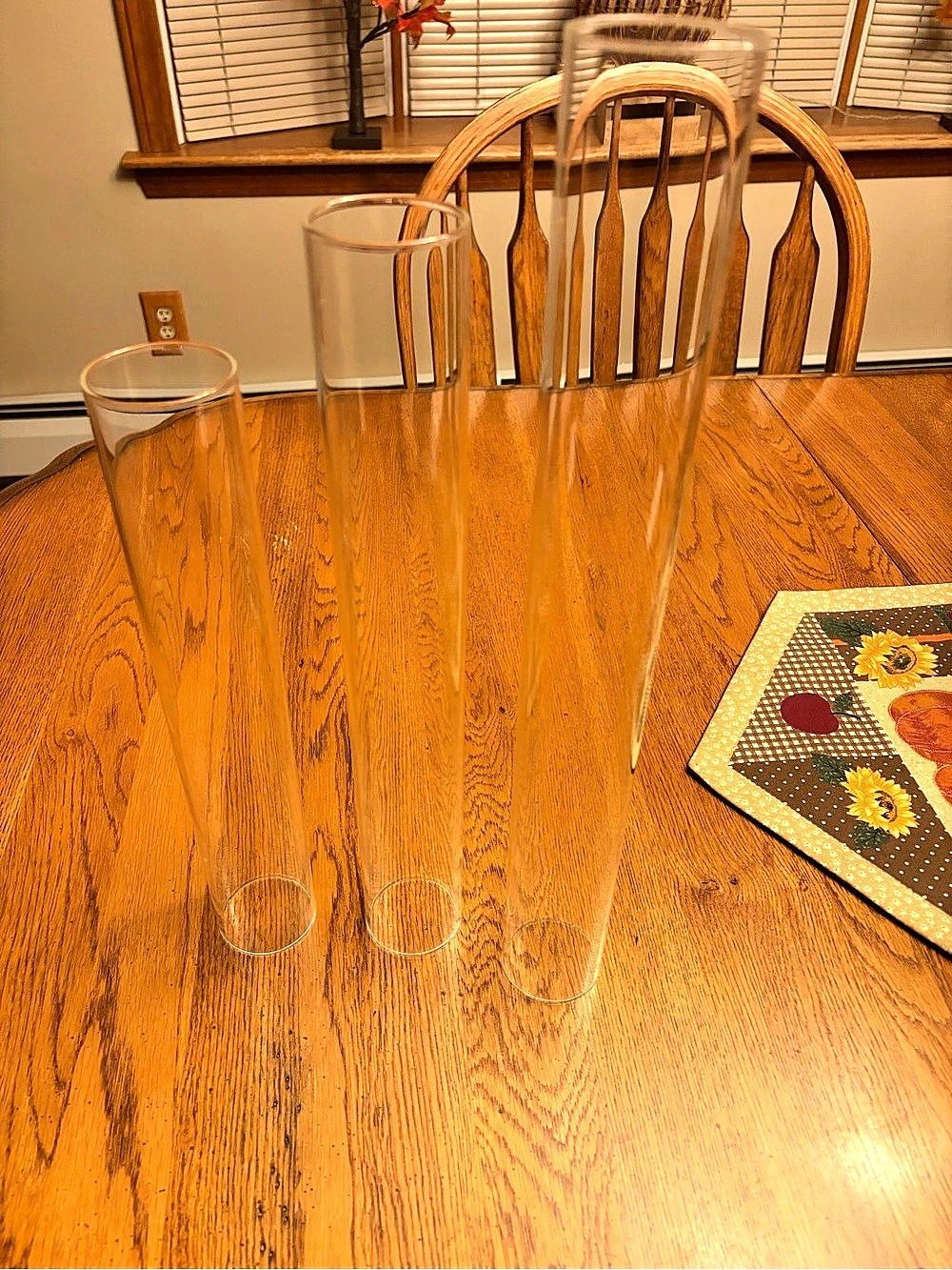 Clear Ribbed Glass candle holders and glass hurricanes